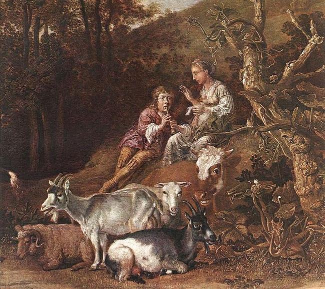  Landscape with Shepherdess and Shepherd Playing Flute